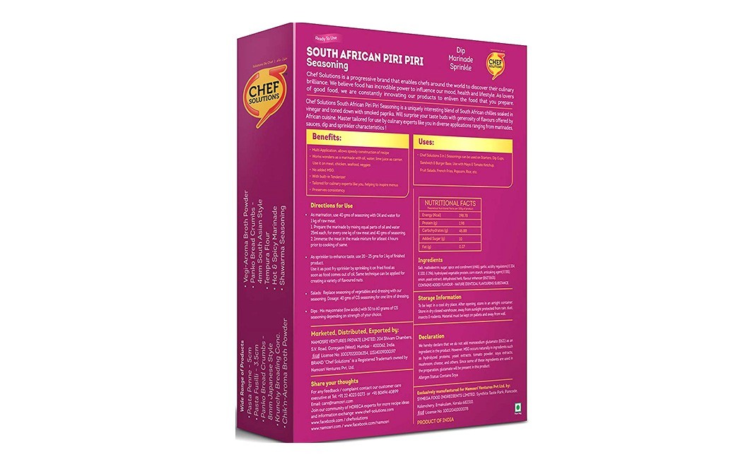 Chef Solutions South African Piri Piri Seasoning   Box  250 grams
